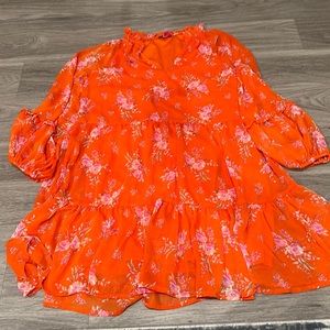 Flowy Orange Vince Camuto Dress - M